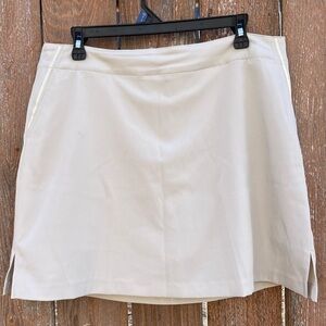 LADY HAGEN Women’s Tan Skort Skirt Pockets Side Slits Size 14